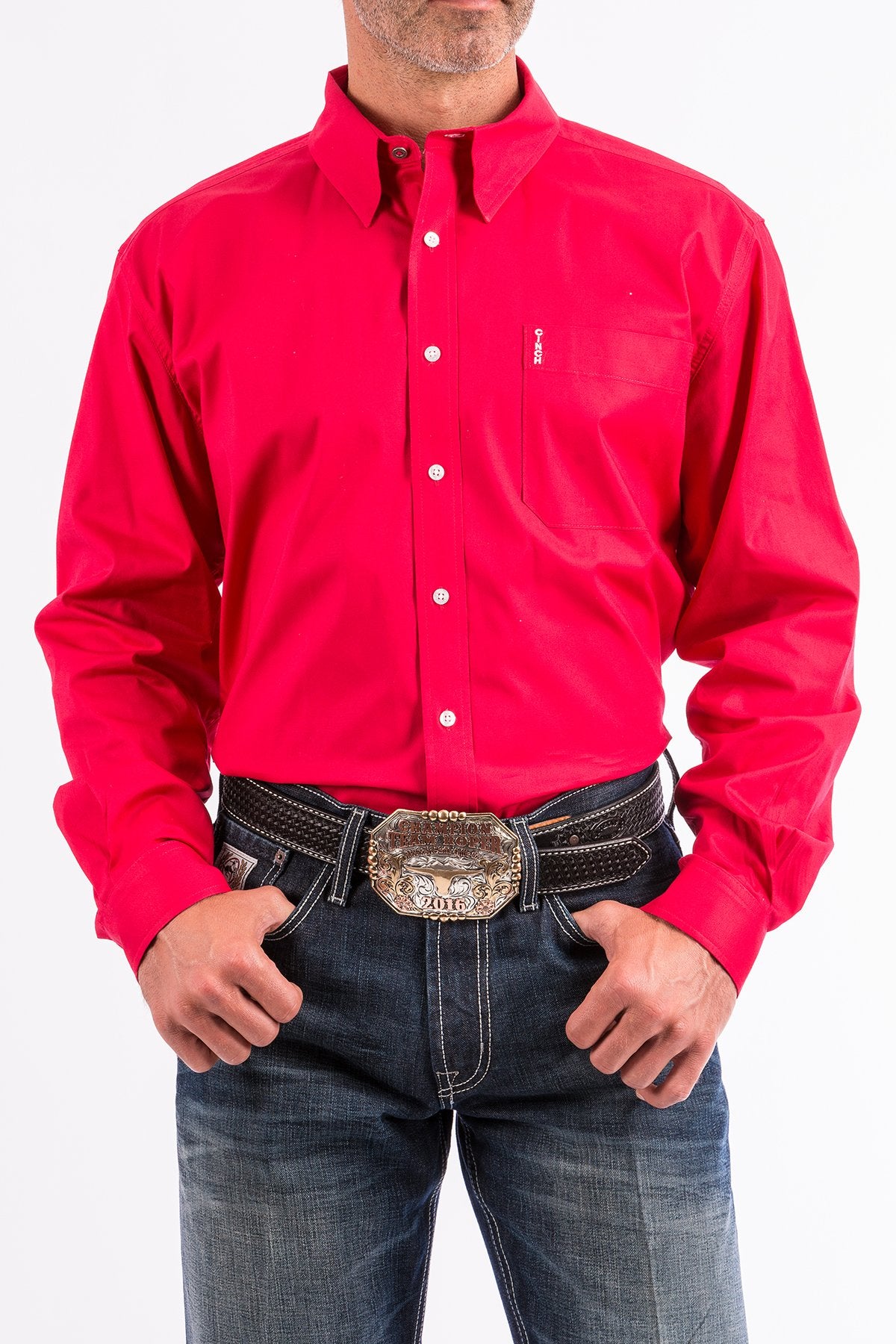 Cinch Men's Modern Fit Long Sleeve Shirt - Pink