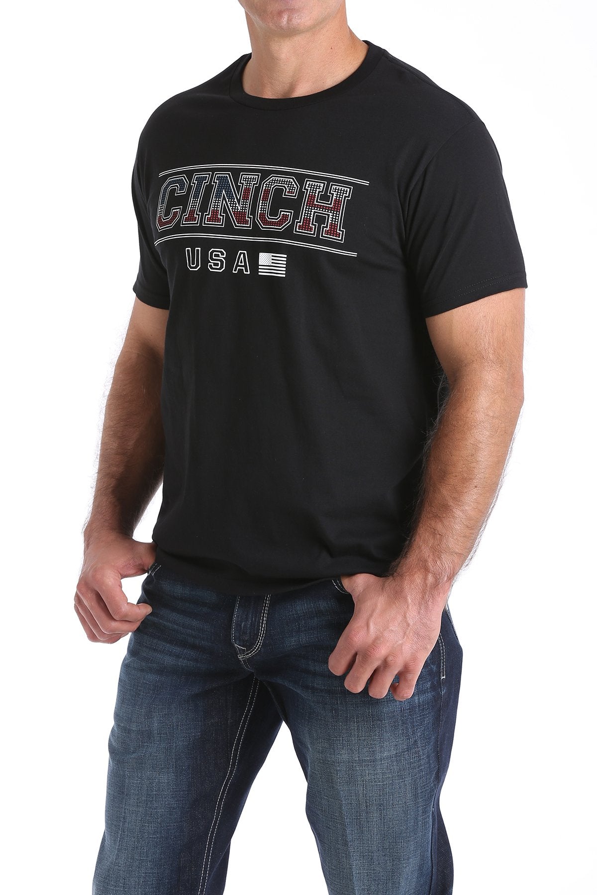 Cinch Men's USA Cotton Jersey Tee, Black MTT1690376