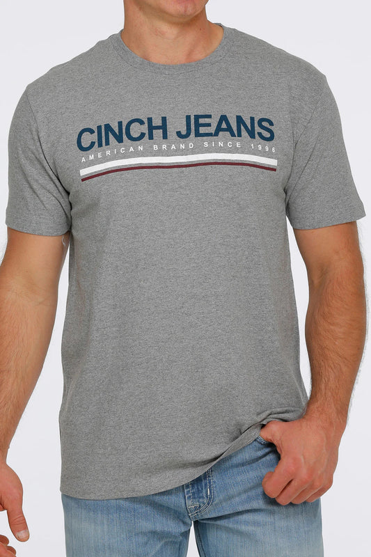 Cinch Men's Logo Grey Short Sleeve Shirt MTT1690484