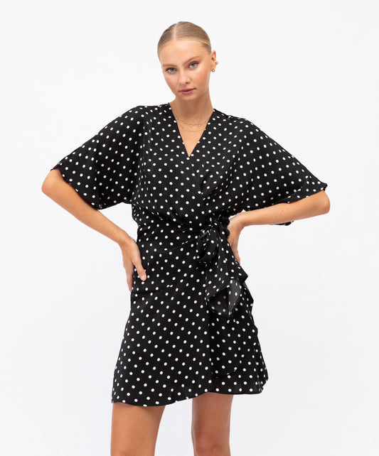 Paper Heart Women's B&W Spot Dress