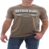 Cinch Men's Heathered Logo Tee - Brown